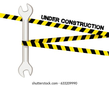 Vector sign under construction concept isolated background .
