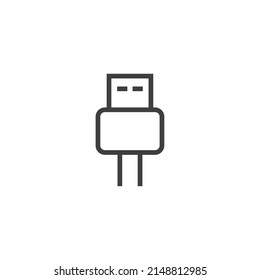 Vector sign of the usb symbol is isolated on a white background. usb icon color editable.