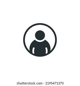 Vector sign of user symbol is isolated on a white background. user icon color editable.
