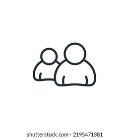 Vector sign of user symbol is isolated on a white background. user icon color editable.