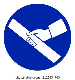 Vector sign with using handrail flat icon. Mandatory health and safety sign icon isolated on white background. Industrial warning web graphics
