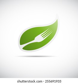 Vector sign vegan food