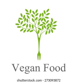 Vector sign vegan tree