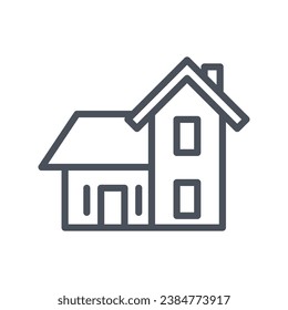 Signo vectorial del símbolo de la villa aislado en un fondo blanco. color de icono modificable.