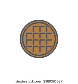 Vector sign of the waffle symbol isolated on a white background. icon color editable.