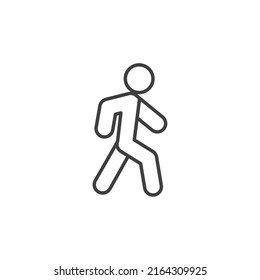 Vector sign of the walk symbol is isolated on a white background. walk icon color editable.