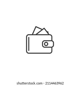 El símbolo vectorial de la cartera está aislado en un fondo blanco. color de icono de cartera modificable.