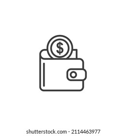 Vector sign of the wallet symbol is isolated on a white background. wallet icon color editable.