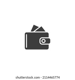El símbolo vectorial de la cartera está aislado en un fondo blanco. color de icono de cartera modificable.