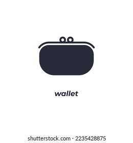 Vector sign wallet symbol is isolated on a white background. icon color editable.