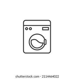 Vector sign of the Washing machine symbol is isolated on a white background. Washing machine icon color editable.