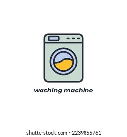 El símbolo de la lavadora de señales vectoriales se aísla en un fondo blanco. color de icono modificable.