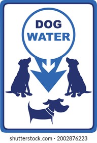 Señal vectorial de agua para perros