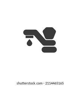 Vector sign of the Water tap symbol is isolated on a white background. Water tap icon color editable.