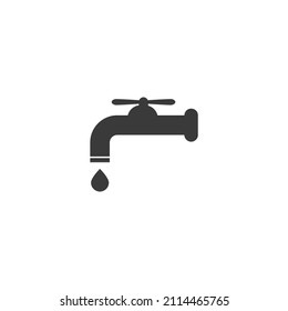Vector sign of the Water tap symbol is isolated on a white background. Water tap icon color editable.