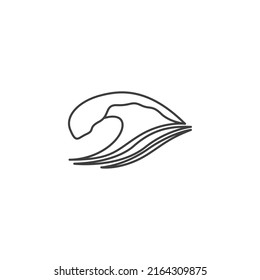 Vector sign of the wave symbol is isolated on a white background. wave icon color editable.