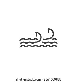 Vector sign of the wave symbol is isolated on a white background. wave icon color editable.