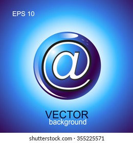 Vector sign web. Blue 3d logo design. Eps 10.