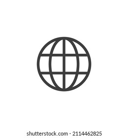 Vector sign of the Web internet and globe symbol is isolated on a white background. Web internet and globe icon color editable.