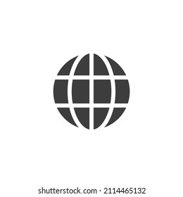 Vector sign of the Web internet and globe symbol is isolated on a white background. Web internet and globe icon color editable.