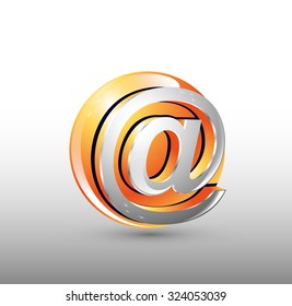 Vector sign web. Yellow 3d logo design. Eps 10.