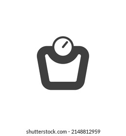 El signo vector del símbolo de la escala de peso se aísla sobre un fondo blanco. Color del icono Escala de peso editable.