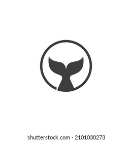 Vector sign of the whale tail symbol is isolated on a white background. whale tail icon color editable.