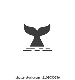 Vector sign of the whale tail symbol is isolated on a white background. whale tail icon color editable.