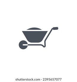 Vector sign of the wheelbarrow symbol isolated on a white background. icon color editable.