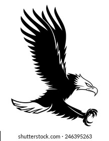 Vector sign. White eagle.