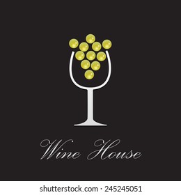 Vector sign white wine