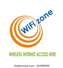 Vector sign  wi fi zone