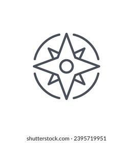 Vector sign of the wind rose symbol isolated on a white background. icon color editable.