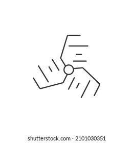 Vector sign of the wind turbine symbol is isolated on a white background. wind turbine icon color editable.