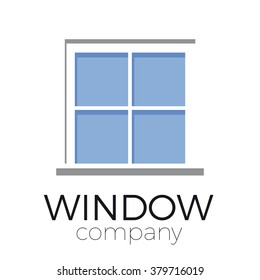 Vector sign window with blue glasses