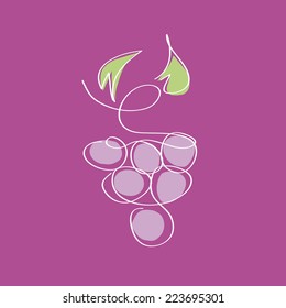 Vector sign Wine, bunch of grapes