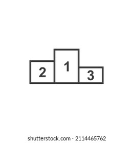 Vector sign of the Winner Podium symbol is isolated on a white background. Winner Podium icon color editable.