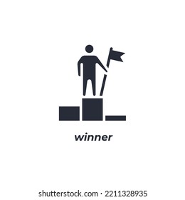 Vector sign winner symbol is isolated on a white background. icon color editable.