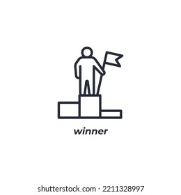 Vector sign winner symbol is isolated on a white background. icon color editable.