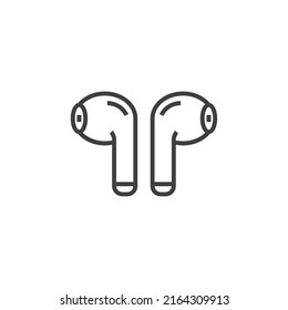 El signo vectorial del símbolo auricular inalámbrico está aislado en un fondo blanco. color del icono del auricular inalámbrico editable.