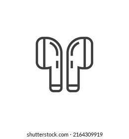 Vector sign of the wireless earphone symbol is isolated on a white background. wireless earphone icon color editable.