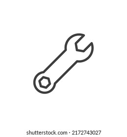 Vector sign of the wrench symbol is isolated on a white background. wrench icon color editable.