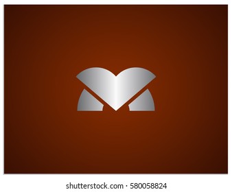 Vector sign wtih combination of heart and letter M. Scalable logo, which you can use to screen (web, mobile app, video, etc.) and print (corporate identity, advertising, etc.)