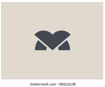 Vector sign wtih combination of heart and letter M. Scalable logo, which you can use to screen (web, mobile app, video, etc.) and print. It can be used for 14 February and for the 8 March