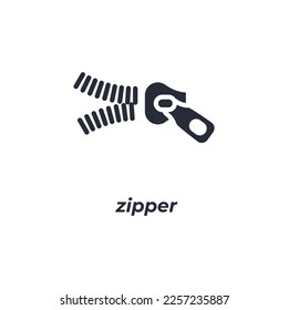 Vector sign zipper symbol is isolated on a white background. icon color editable.