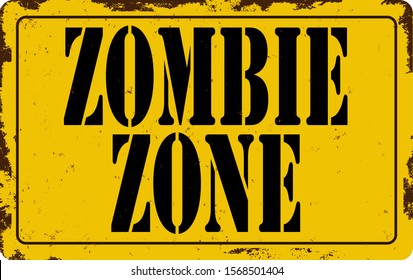 Vector sign zombie zone. Format eps 10 on a white background