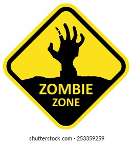 Vector sign zombie zone. Format eps 10