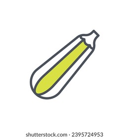 Vector sign of the zucchini symbol isolated on a white background. icon color editable.