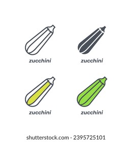 Signo vectorial del símbolo zucchini aislado en un fondo blanco. color de icono modificable.