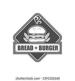 Vector signage template design with burger theme